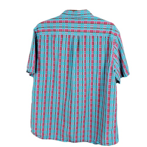 Bixby Nomad Men's Short Sleeve Button Down Shirt Teal Purple Size XL - Picture 5 of 7