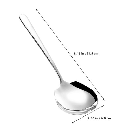 2 Pcs Serving Spoon Party Spoons Food Stainless Steel Utensils Student Buffet - Picture 7 of 12
