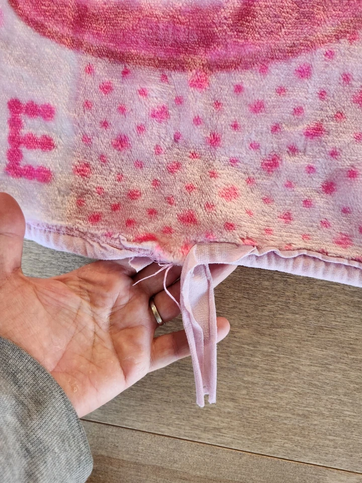 Manta de Colección Años 90 Disney Minnie Mouse Bebé Pluto Abrazo Rosa Vellón Grueso VHTF Foto 4 de 4