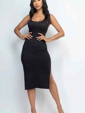 Black Cutout Split Dress