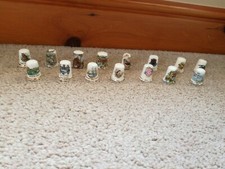 Vintage Bone China Thimbles X 15 Been in a Glass Display Case for over 30 Years