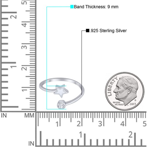 Zehenring 9 mm Sternband 925 Sterling Silber dünn verstellbar - Bild 18 von 36