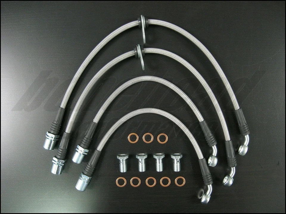 Líneas de freno trenzadas de acero inoxidable Techna-Fit 1992-2000 Lexus SC300 SC400 Foto 2 de 4