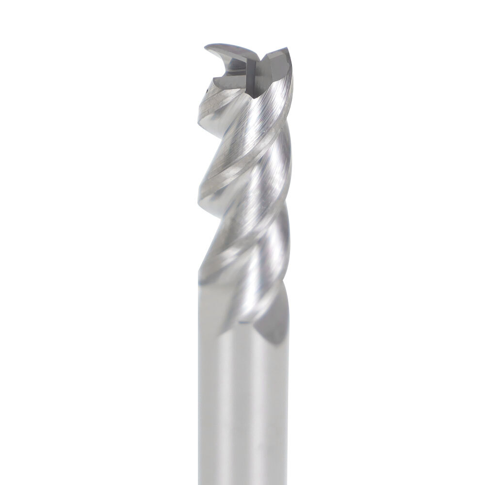 3-Piece Set Of 3/16" Shank, 3-Flute Carbide End Mills - 9/16" LOC, 2" OAL