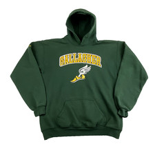 Vintage Track Hoodie Adult Small Hunter Green Gallagher Wing Foot Sweatshirt