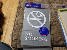 No Smoking 6 x9 " SELF STICK DOOR ENTRANCE SIGN