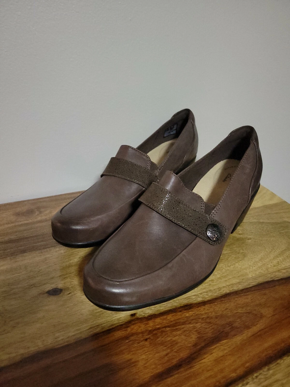Mocassini donna Clarks Collection Emily Andria marrone scuro taglia 9 5 W nuovi