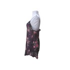 VTG DEENA Multi Color Flower Accordion Pleat Satin Chemise Nightgown Sz M