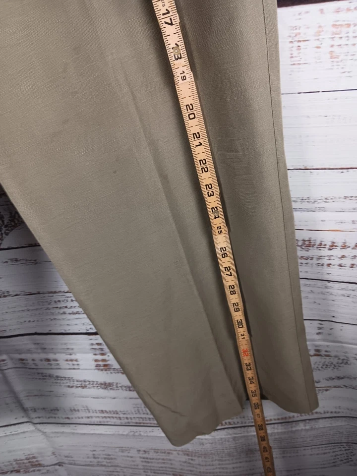 Pantalón Talbots Mujer’s 12 Lino Mezcla Seda Cintura Alta Pierna Recta  Foto 4 de 4