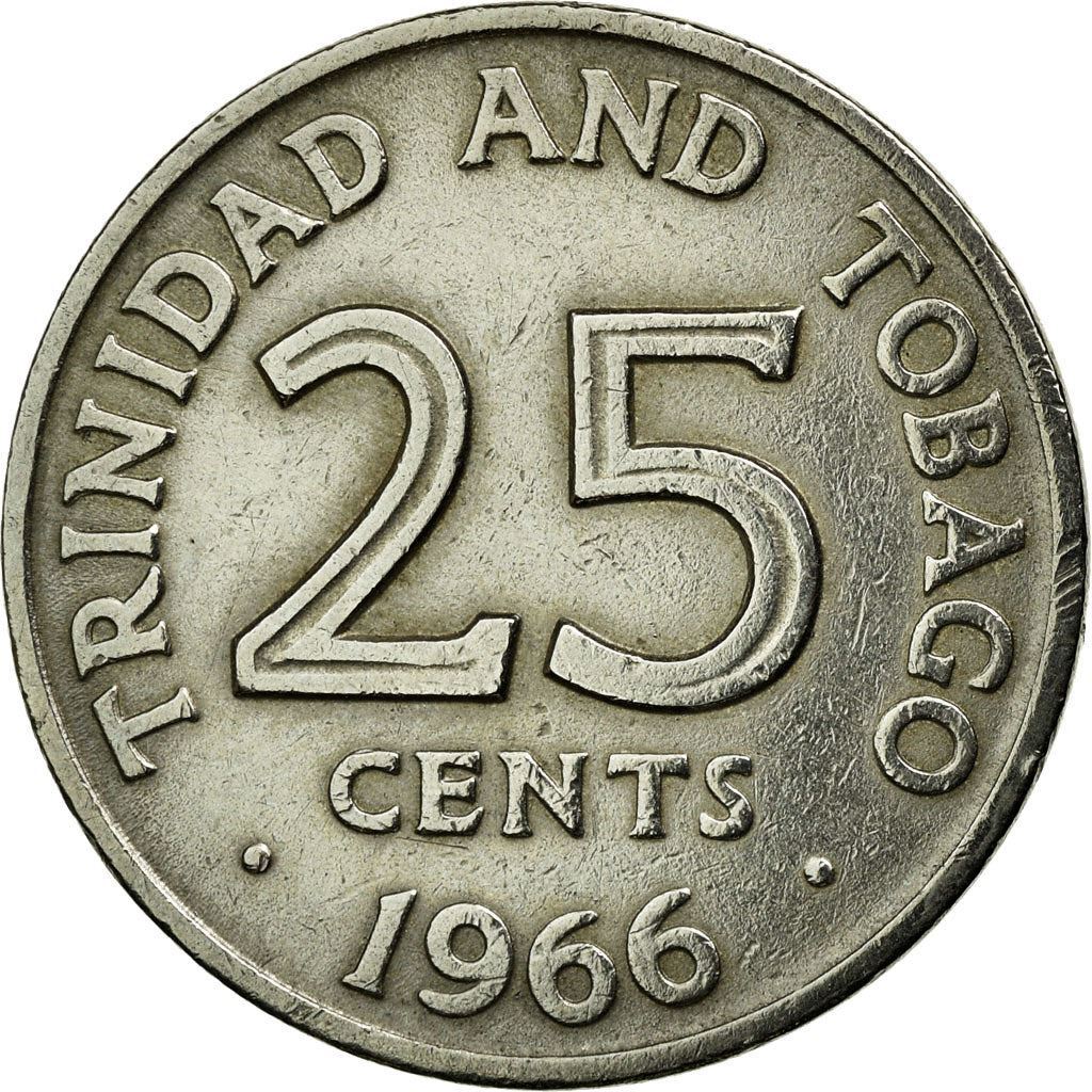 Trinidad and Tobago 25 Cents Coin | Queen Elizabeth II | 1966