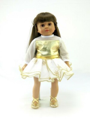 18'' American Girl/Our Generation Puppenkleidung - wunderschönes goldenes Schneeflockenkleid!!