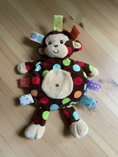 12" TAGGIES Mary Meyer Crinkle Rattle Dazzle Dots Monkey Baby Security Lovey