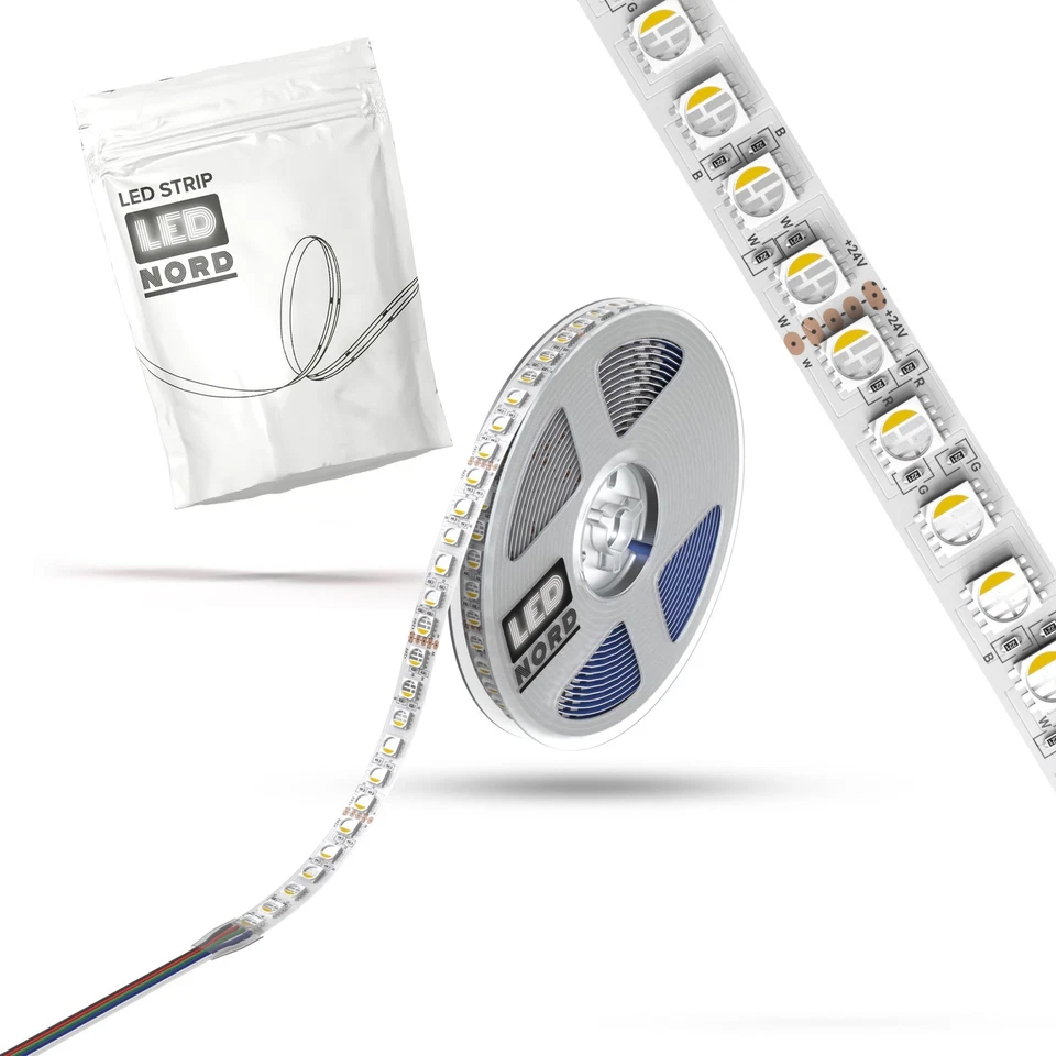 LED Band SMD 120LEDs/m Strip 5050 RGB+WW WarmWeiß 24v 36Watt/m dimmbar Streifen - Bild 2 von 4