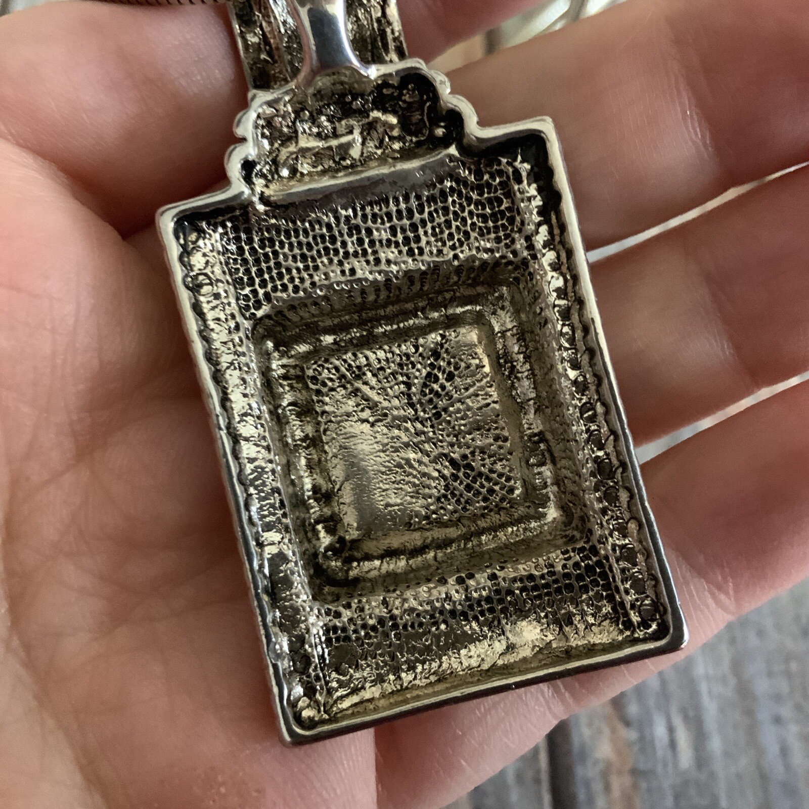 Chunky rectangular purple stone slide pendant nec… - image 4