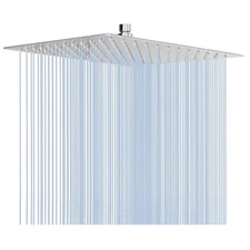 Chrome 12'' Stainless Steel Ultra-Thin Square High Pressure Rainfall Shower Head