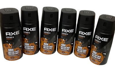Axe Leather and Cookies Deodorant 48hrs Body Spray 150ml /5.07 fl oz (6 Pack)
