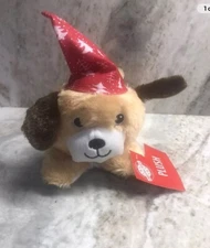 Christmas House Christmas Plush Toy Dog  Seasonal Holiday 7 Inches Long