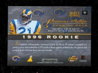 Vintage 1996 PINNACLE SELECT RC Chrome Football Card #97 LAWRENCE