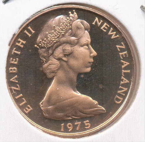 Nueva Zelanda 1975 un centavo 1c Isabel II - prueba - Imagen 3 de 3