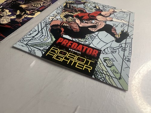 Predator Versus Robot fighter Wizard Promo Card 3 & 4 Valiant 1992 c1 - Picture 3 of 4