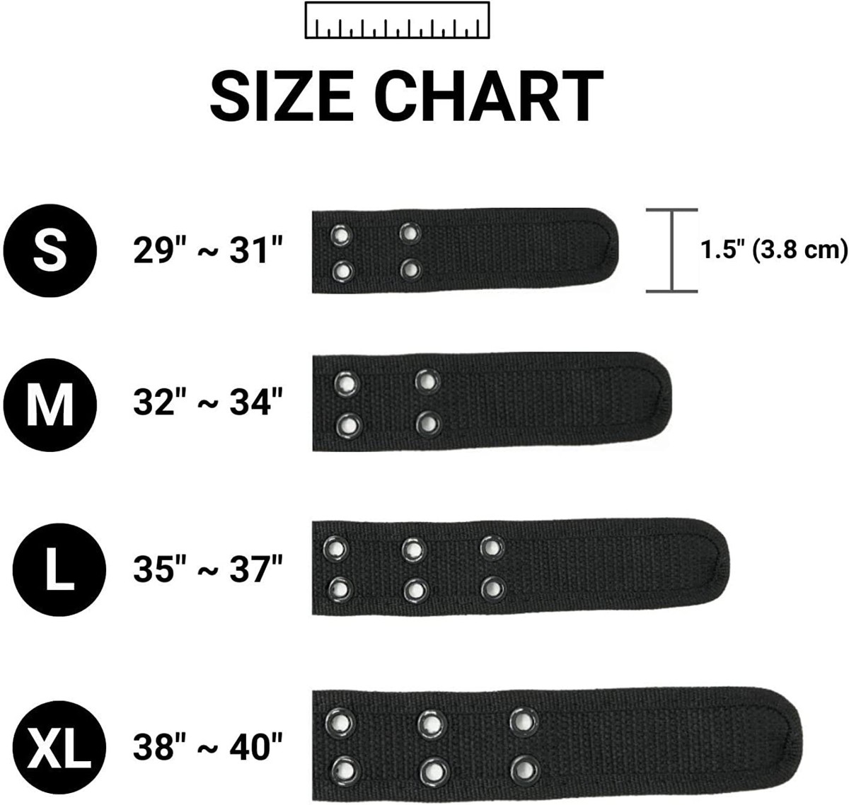 Black Double Row Grommet Black Belt 2 Hole Canvas Web Stud