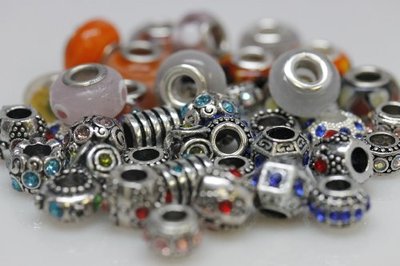Ten (10) of Assorted Charm Beads Charms Spacers for Bracelets