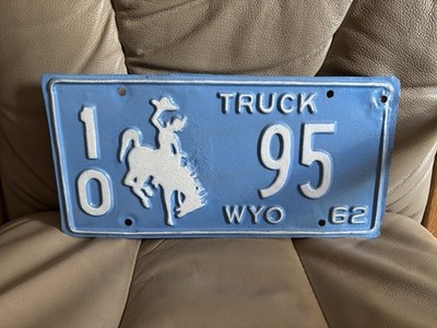 1962 Wyoming Truck License Plate REPAINT 2 Digit
