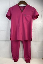 FIGS Women  s 2 Piece Scrub Set Catarina Top S  Zamora Jogger Pants S Pink