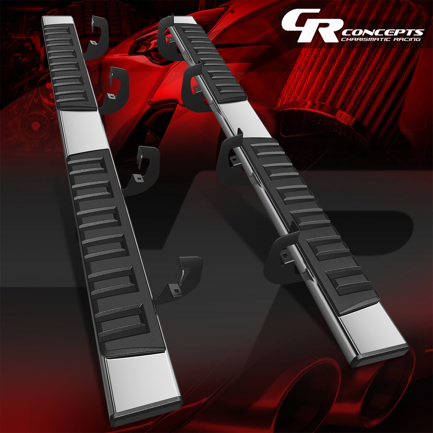 6.69" Step Bar Running Boards for 2007-2019 Chevy Silverado GMC Sierra Crew Cab