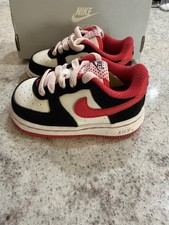 Nike Air Force 1 TD Toddler Size 4.5C White/Scarlet Fire-Black-Prism Pink NIB