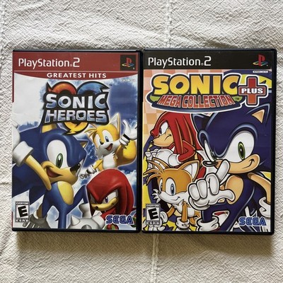 Sonic Heroes & Mega Collection Plus - Sony PlayStation 2 PS2 Game Lot (2)
