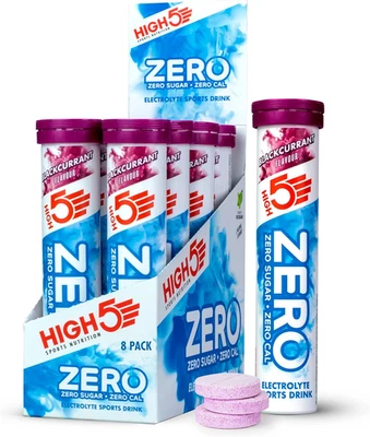 HIGH5 Zero Electrolyte Tablets Blackcurrant 20 Tabs x 8 Pks 0 Sugar Hydration