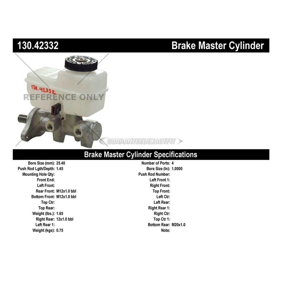 Cilindro maestro de freno centrado TCP para Nissan Pathfinder Frontier Xterra Foto 3 de 3