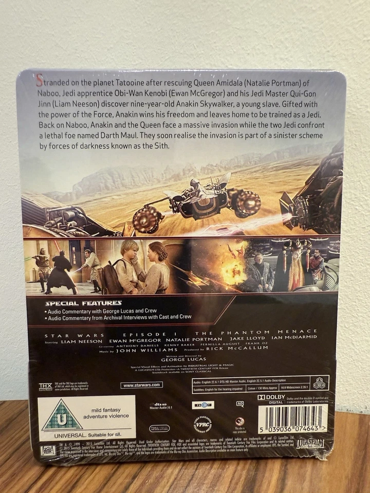Star Wars: The Phantom Menace [Blu-ray Steelbook] OOP Sealed With FREE UK P&P - Image 2 of 2