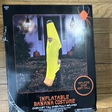 Inflatable Banana Costume Over 6.5ft Tall Yellow Unisex One Size Ages 12 
