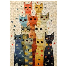Colorful Cat 1000 Piece Jigsaw Puzzle 27.5 x 19.7 Inch