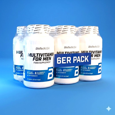 (125,65 /kg)BioTech USA Multivitamin For Men 6x60 Tabletten Dose (je 102gGesamt)