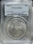 1882-S Morgan Silver Dollar PCGS MS63