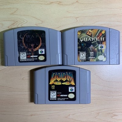 Doom 64 Quake 1 & 2 I II ID Software Lot Nintendo 64 N64 Authentic Clean Tested