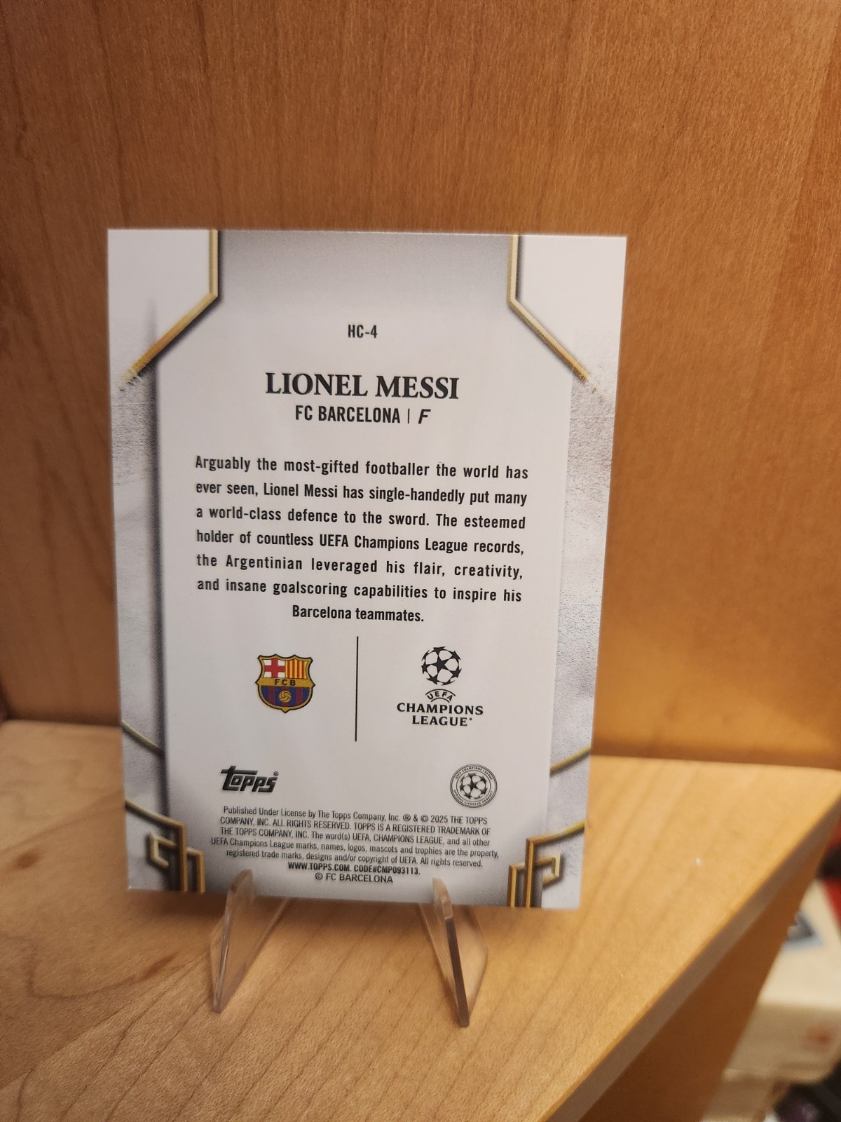 Lionel Messi #HC-4 2024-25 Topps UEFA Club Competitions Historic Captains view 2
