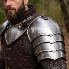 Medieval Gothic Spaulders Armor   Handcrafted 18G Steel Shoulder Guards