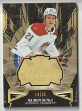 2022-23 SPX FINITE ROOKIES GOLD SPECTRUM KAIDEN GUHLE 14/25 MONTREAL CANADIENS