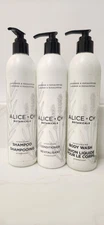 3 PACK ALICE+Co BOTANICALS  Hand + Body Wash - Conditioner - Shampoo  12 FL oz 