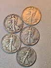 Walking Liberty Silver Half Dollar Lot Of 5-1935,39,41,42,44
