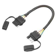 16 AWG 4 Pin Flat Trailer Extension 12 inch, Vehicle-Side and Trailer-Side 4