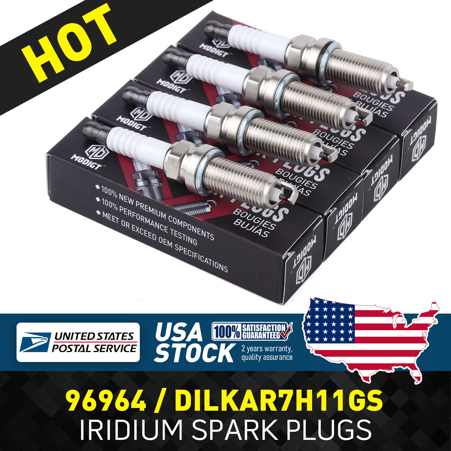 OEM Quality 8 Pcs Iridium Spark Plugs For NGK 96964/12290-5A2-A01/ DILKAR7G11GS
