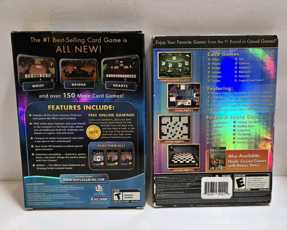 Hoyle Juegos de Cartas y Cartas Puzzle y Juegos de Mesa para PC Lote Paquete - Uno Nuevo Foto 4 de 4