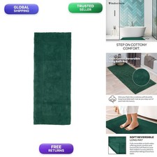Bedford Home 100 Cotton Reversible Long Bath Rug - Blue- 24x60 67A-01653