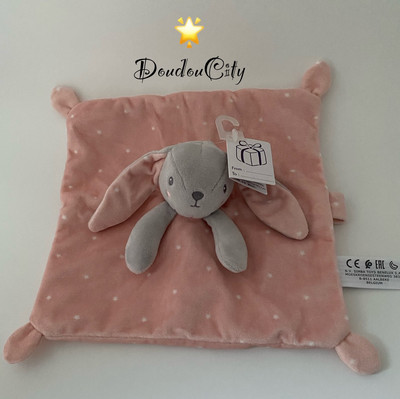 4550?Doudou Plat Mouchoir lapin rose Etoile attache tétine Simba ventes exceptionnelles Toys Kiabi