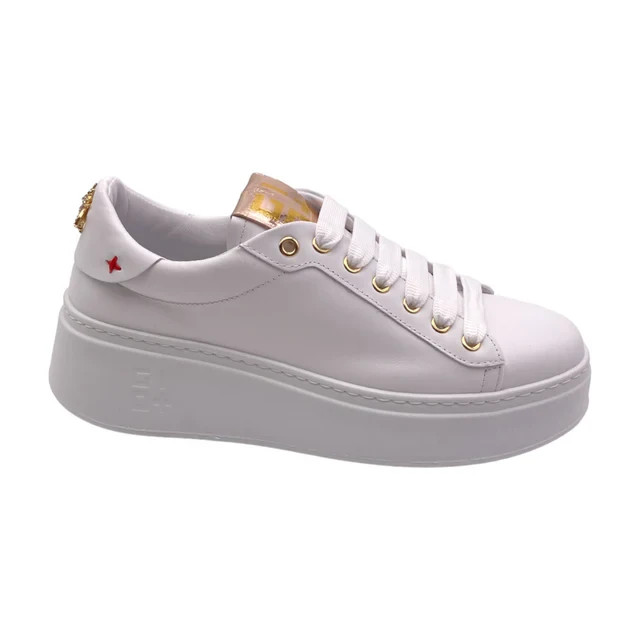 GIO + sneakers donna con platform in pelle Bianca con charms API foto 5